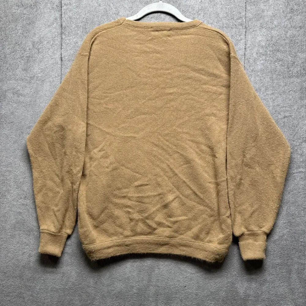 Vintage 80s The Fox Sweater Mens M Brown JcPenney Grandpa‎ Preppy Golf Tan